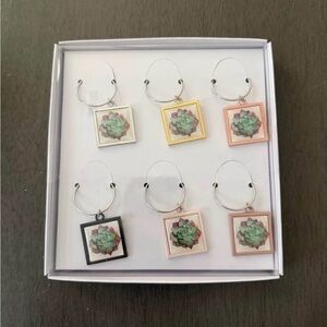 Succulent Wine Glass Charms